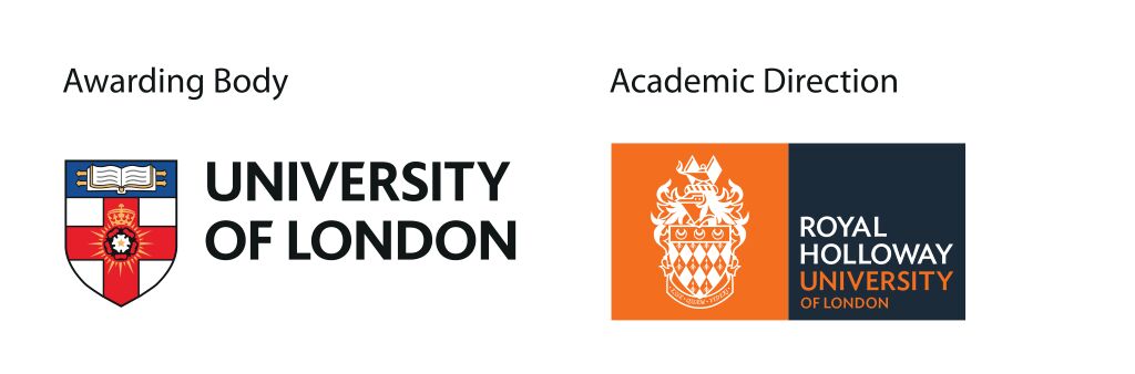 UoL Academic Body- Royal Holloway Academic Direction logo - Horizontal logo - Colour-black CMYK 10